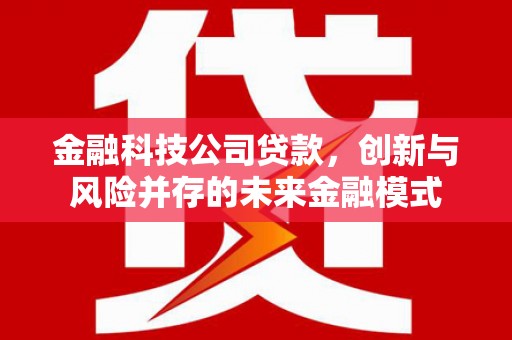 雅安金融科技公司贷款，创新与风险并存的未来金融模式
