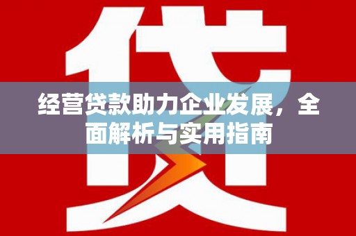合阳经营贷款助力企业发展，全面解析与实用指南