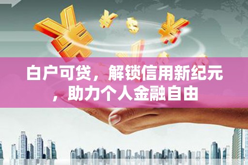双柏白户可贷，解锁信用新纪元，助力个人金融自由
