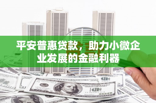 顺平平安普惠贷款，助力小微企业发展的金融利器