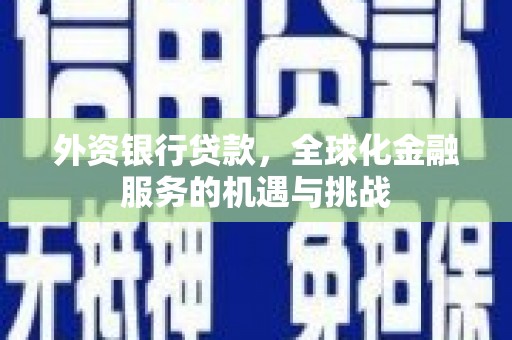 闵行外资银行贷款，全球化金融服务的机遇与挑战