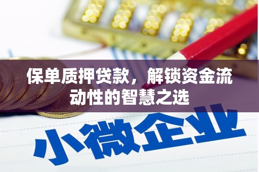 禅城保单质押贷款，解锁资金流动性的智慧之选